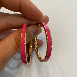 kate spade Pink and Gold Hoop Earrings